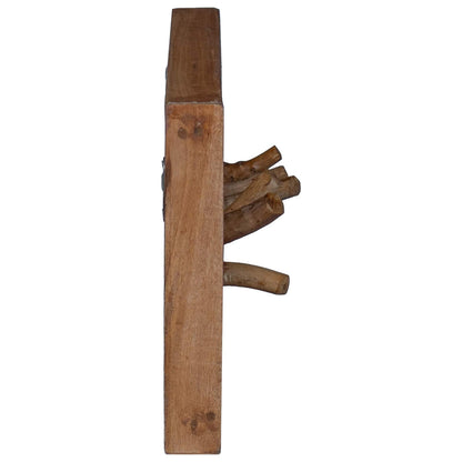 vidaXL Coat Hook Natural 50 x 10 x 25 cm Solid Mahogany Wood