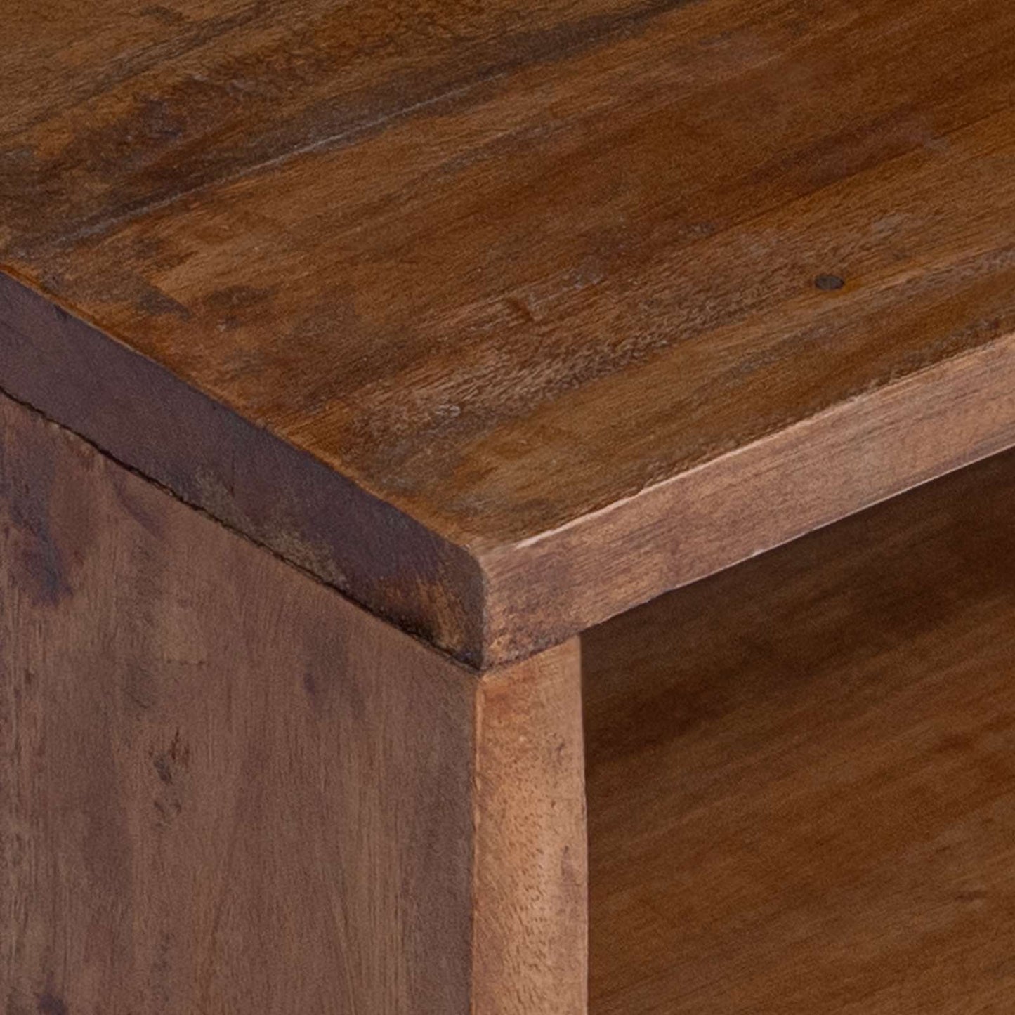 vidaXL Accent Table with Shelf 3 pcs Brown Solid Mahogany Wood