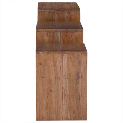 vidaXL Accent Table with Shelf 3 pcs Brown Solid Mahogany Wood