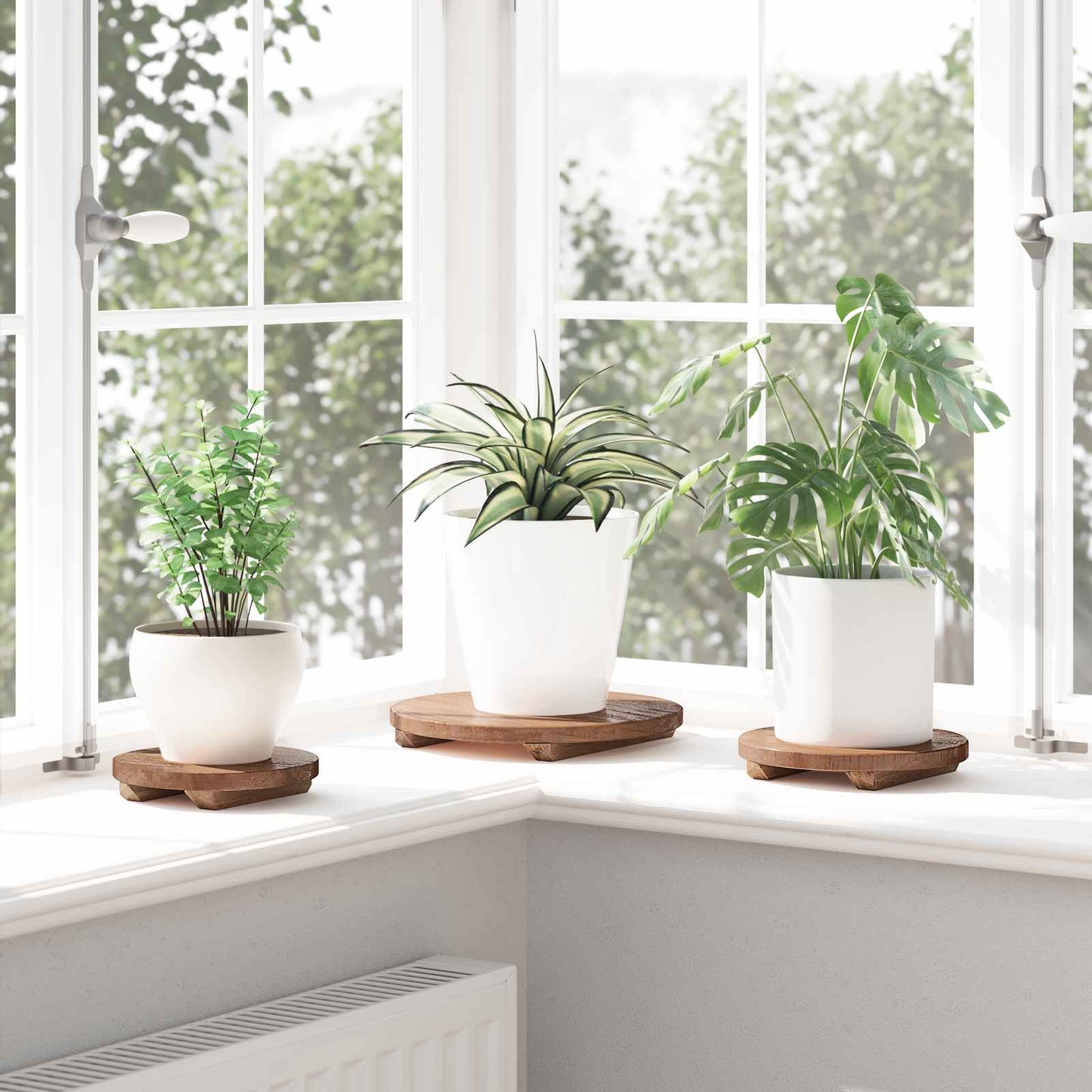 vidaXL Plant Stool 3 pcs Natural 29 x 29 x 3.5 cm Mahogany Wood