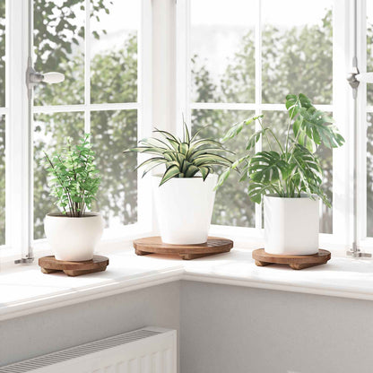 vidaXL Plant Stool 3 pcs Natural 29 x 29 x 3.5 cm Mahogany Wood