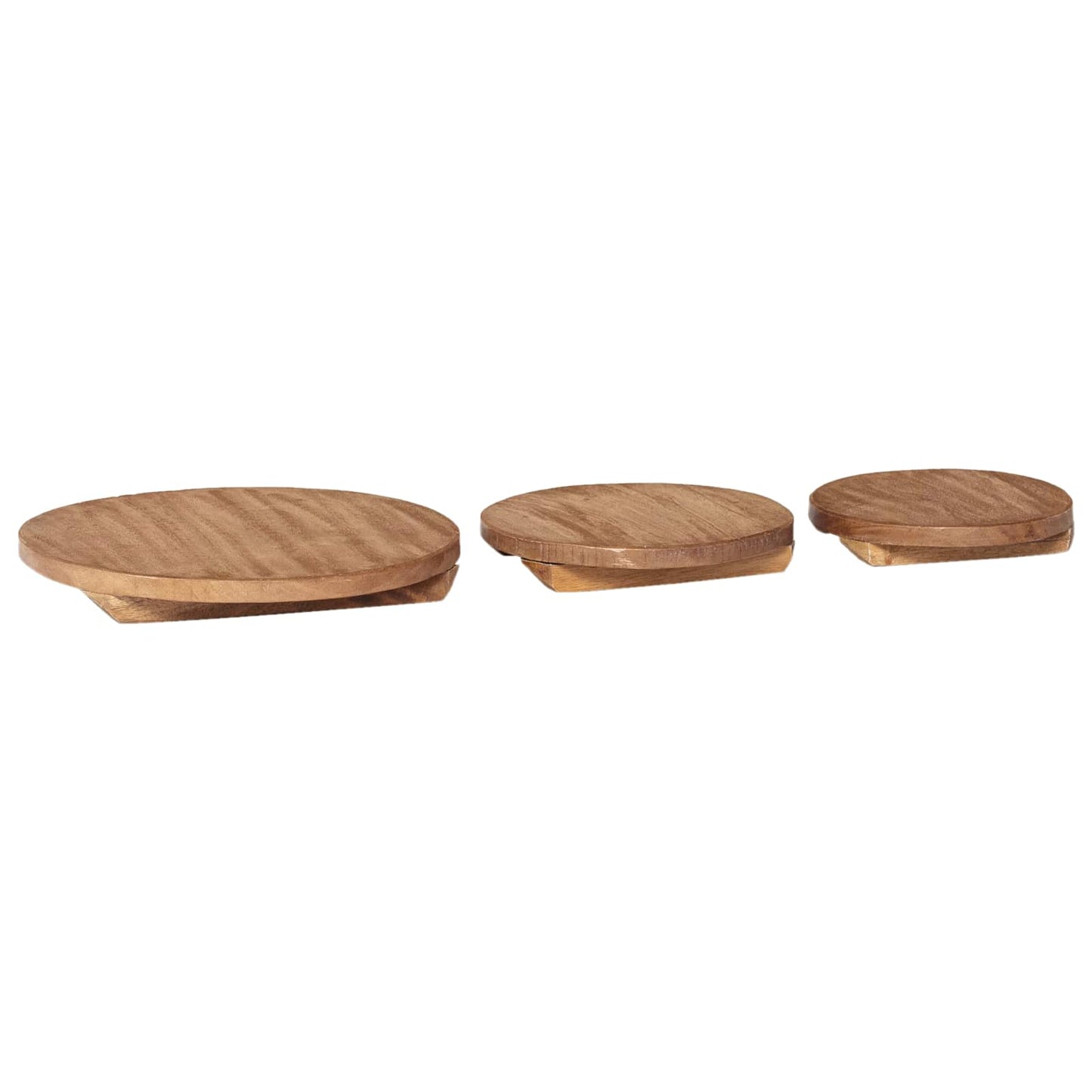vidaXL Plant Stool 3 pcs Natural 29 x 29 x 3.5 cm Mahogany Wood