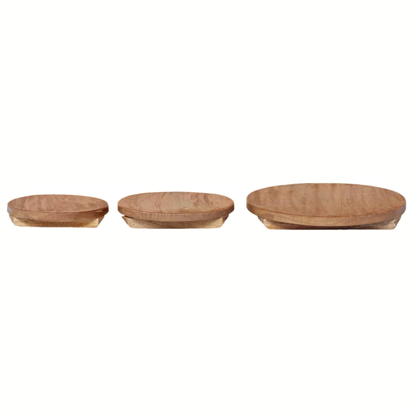 vidaXL Plant Stool 3 pcs Natural 29 x 29 x 3.5 cm Mahogany Wood