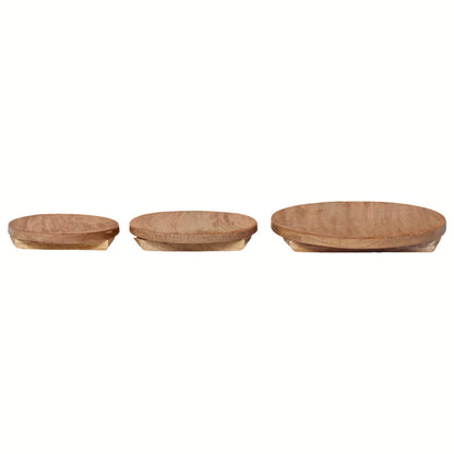vidaXL Plant Stool 3 pcs Natural 29 x 29 x 3.5 cm Mahogany Wood