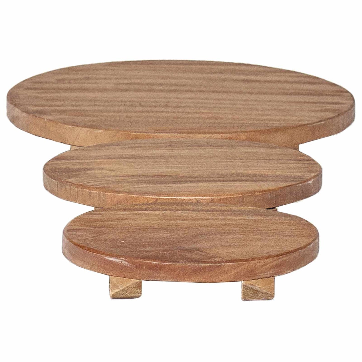 vidaXL Plant Stool 3 pcs Natural 29 x 29 x 3.5 cm Mahogany Wood