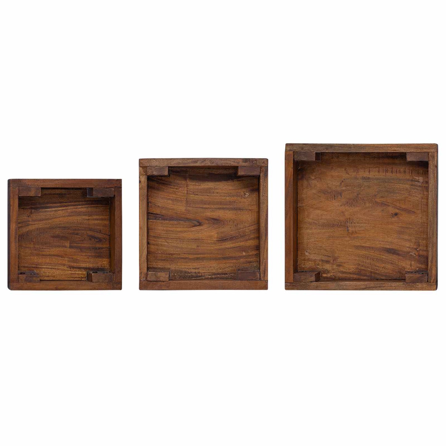 vidaXL Plant Stand 3 pcs Brown Mahogany Wood