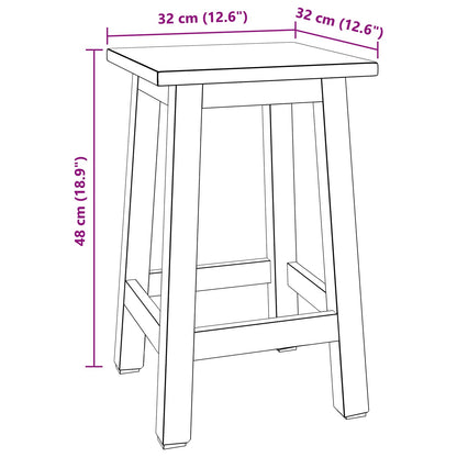 vidaXL Stool Natural 30 x 30 x 47 cm Mahogany Wood