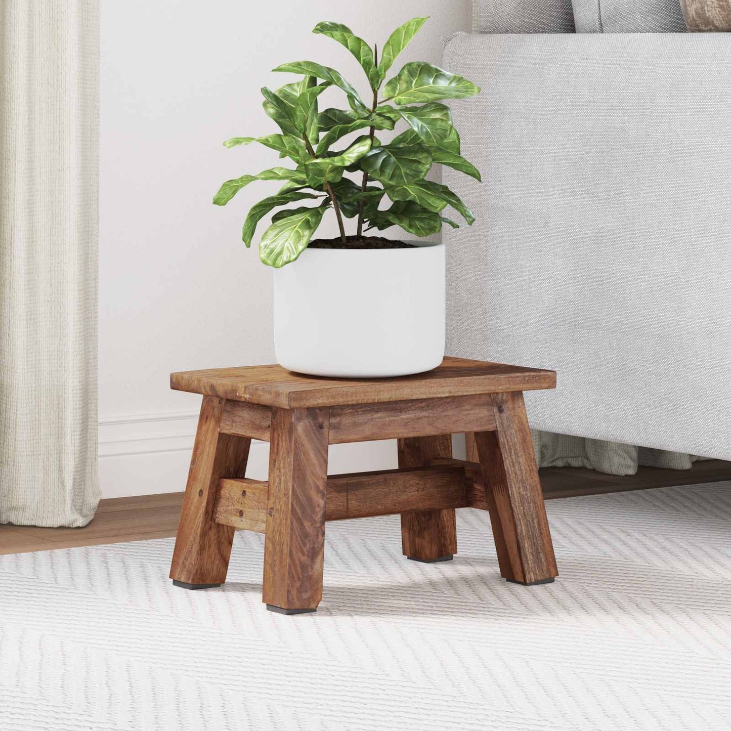 vidaXL Stool Natural 30 x 20 x 20 cm Mahogany Wood