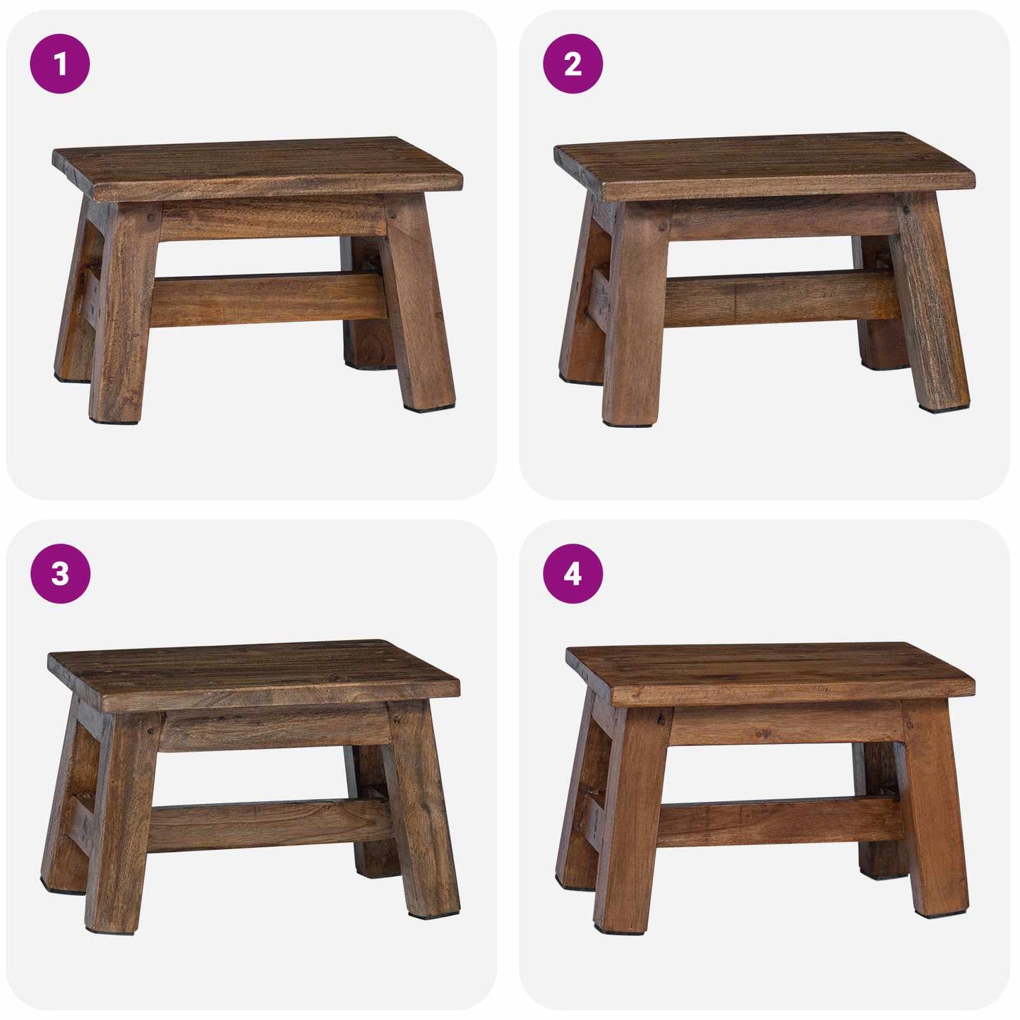 vidaXL Stool Natural 30 x 20 x 20 cm Mahogany Wood