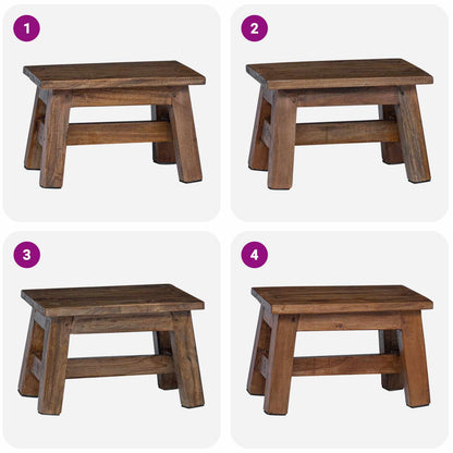 vidaXL Stool Natural 30 x 20 x 20 cm Mahogany Wood