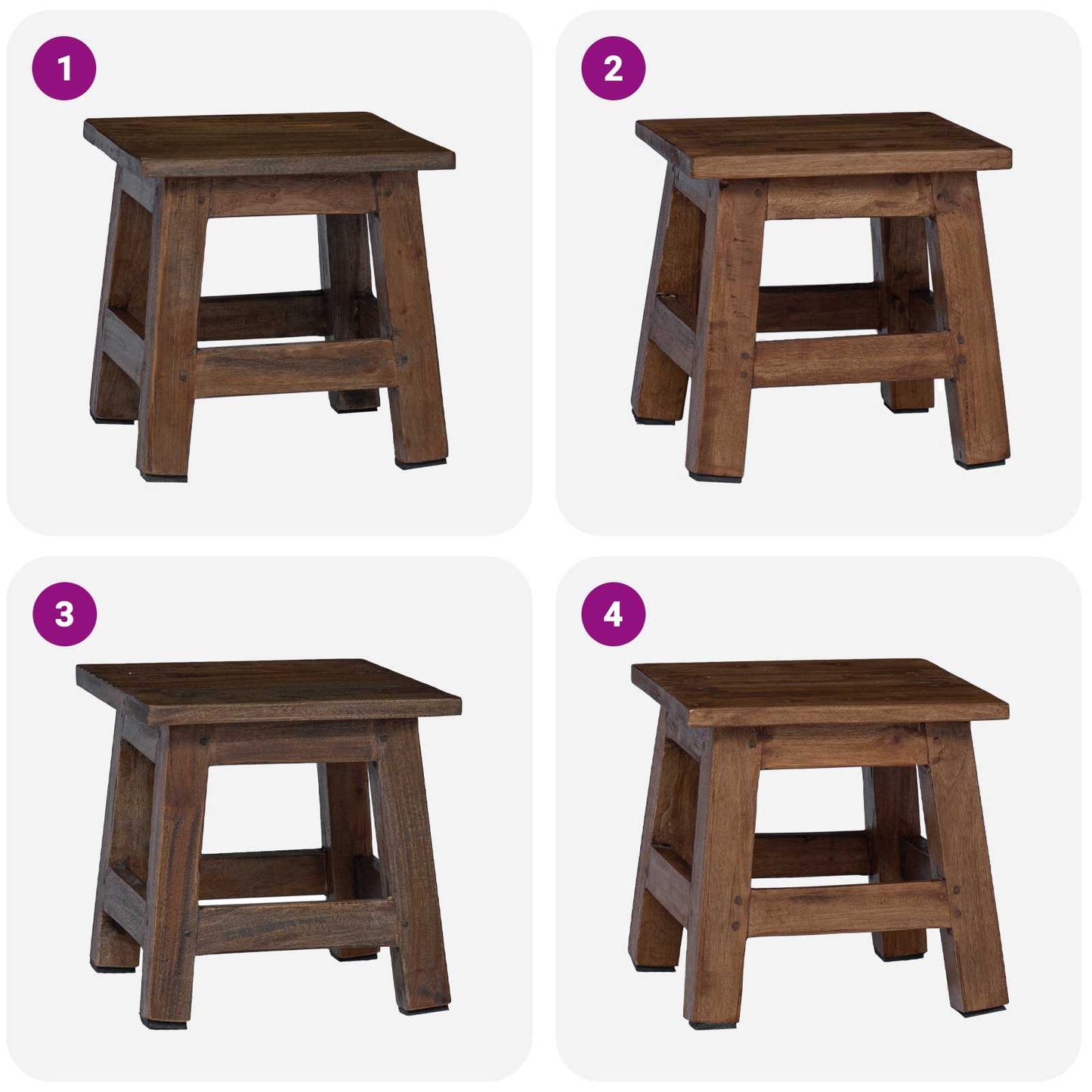 vidaXL Stool Natural 26 x 26 x 26 cm Mahogany Wood