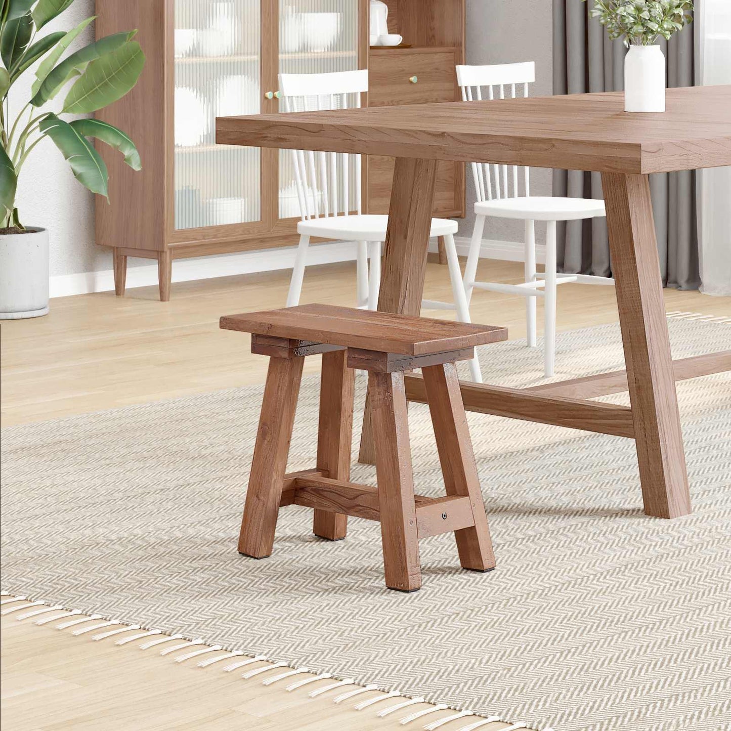 vidaXL Bench Natural 50.5 x 25 x 47.5 cm Solid Mahogany wood