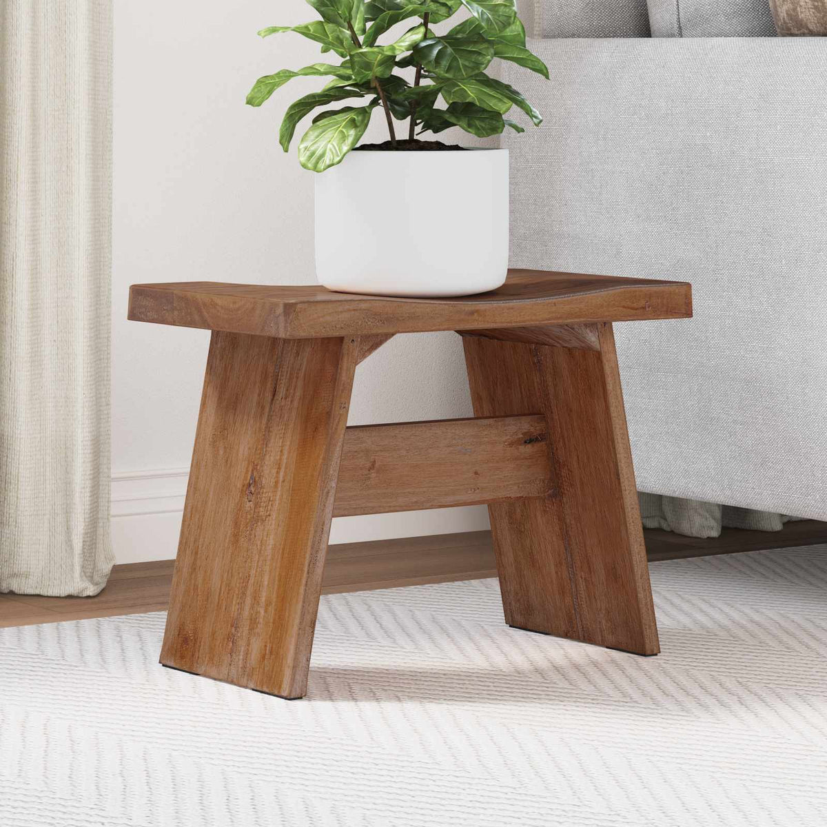 vidaXL Stool Natural 40 x 25 x 31 cm Mahogany Wood