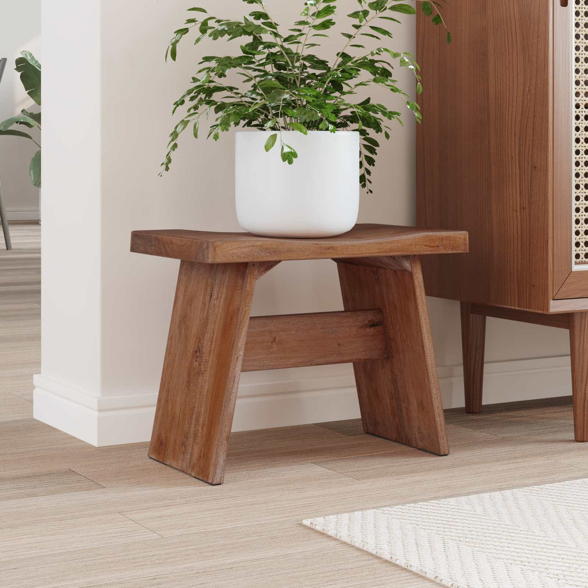 vidaXL Stool Natural 40 x 25 x 31 cm Mahogany Wood