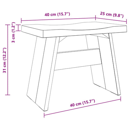 vidaXL Stool Natural 40 x 25 x 31 cm Mahogany Wood
