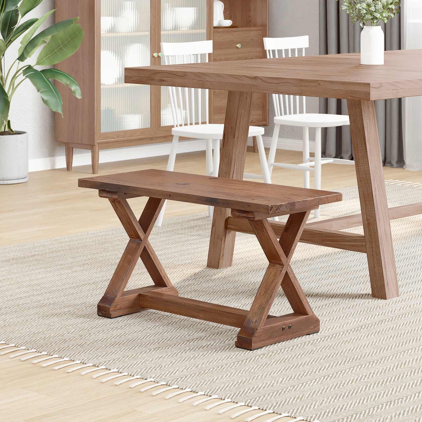 vidaXL Bench Natural 85 x 35 x 46 cm Solid Reclaim wood