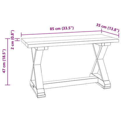 vidaXL Bench Natural 85 x 35 x 46 cm Solid Reclaim wood