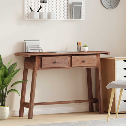 vidaXL Desk with Drawer Brown 110 x 30 x 79 cm Solid Mahogany Wood