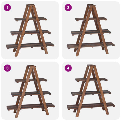 vidaXL Folding Rack Brown 79.5 x 35 x 112 cm Solid Reclaim Wood