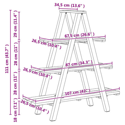 vidaXL Folding Rack Brown 79.5 x 35 x 112 cm Solid Reclaim Wood