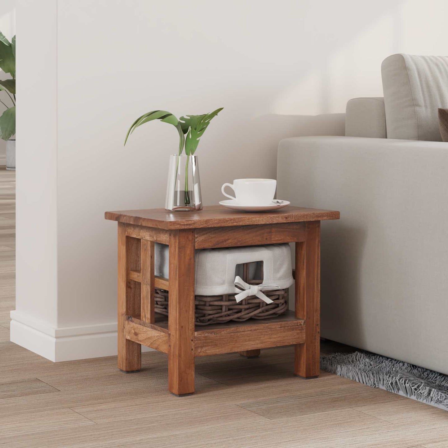 vidaXL Side Table Brown 38 x 28 x 35 cm Solid Mahogany wood