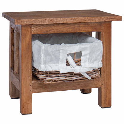 vidaXL Side Table Brown 38 x 28 x 35 cm Solid Mahogany wood