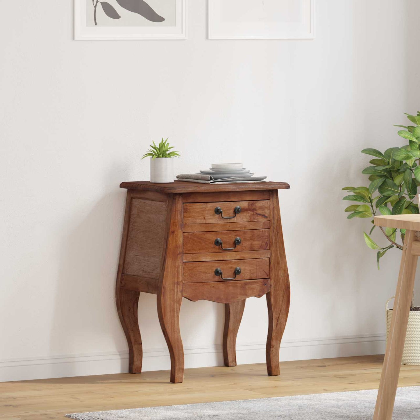 vidaXL Storage Chest 48 x 35 x 64 cm Solid Mahogany Wood