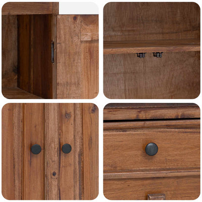 vidaXL Storage Cabinet 63 x 30 x 79 cm Solid Mahogany Wood
