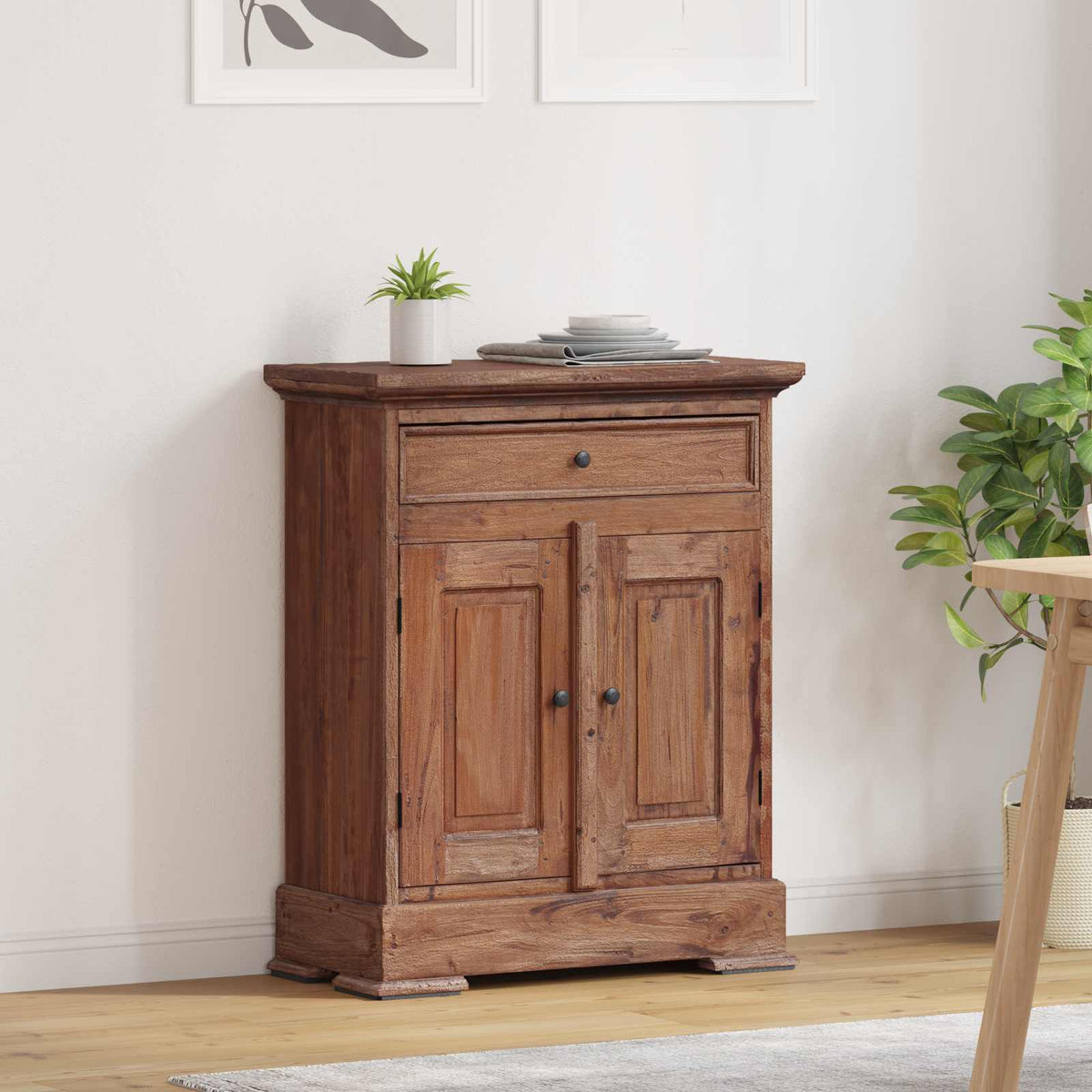 vidaXL Storage Cabinet 63 x 30 x 79 cm Solid Mahogany Wood