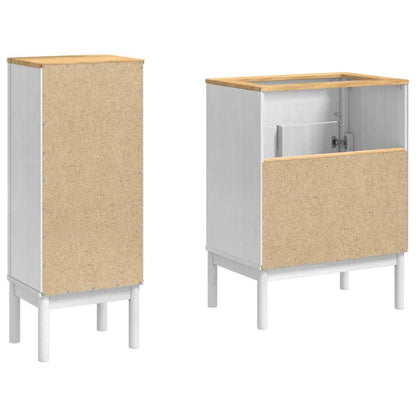vidaXL Bathroom Furniture Set FLORO 2 pcs White Solid Pine Wood