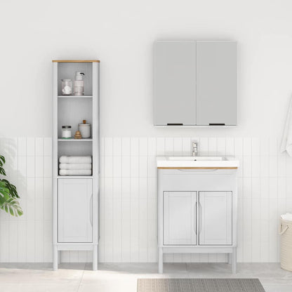 vidaXL Bathroom Furniture Set FLORO 2 pcs White Solid Pine Wood