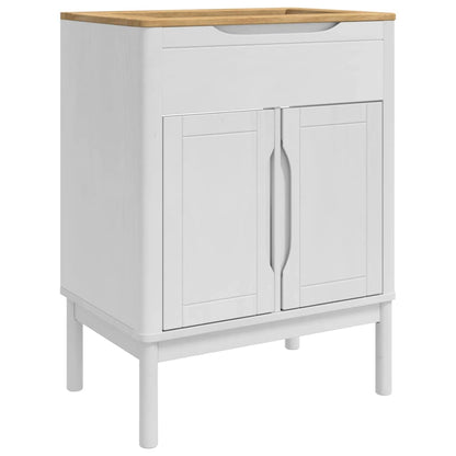 vidaXL Bathroom Furniture Set FLORO 4 pcs White Solid Pine Wood