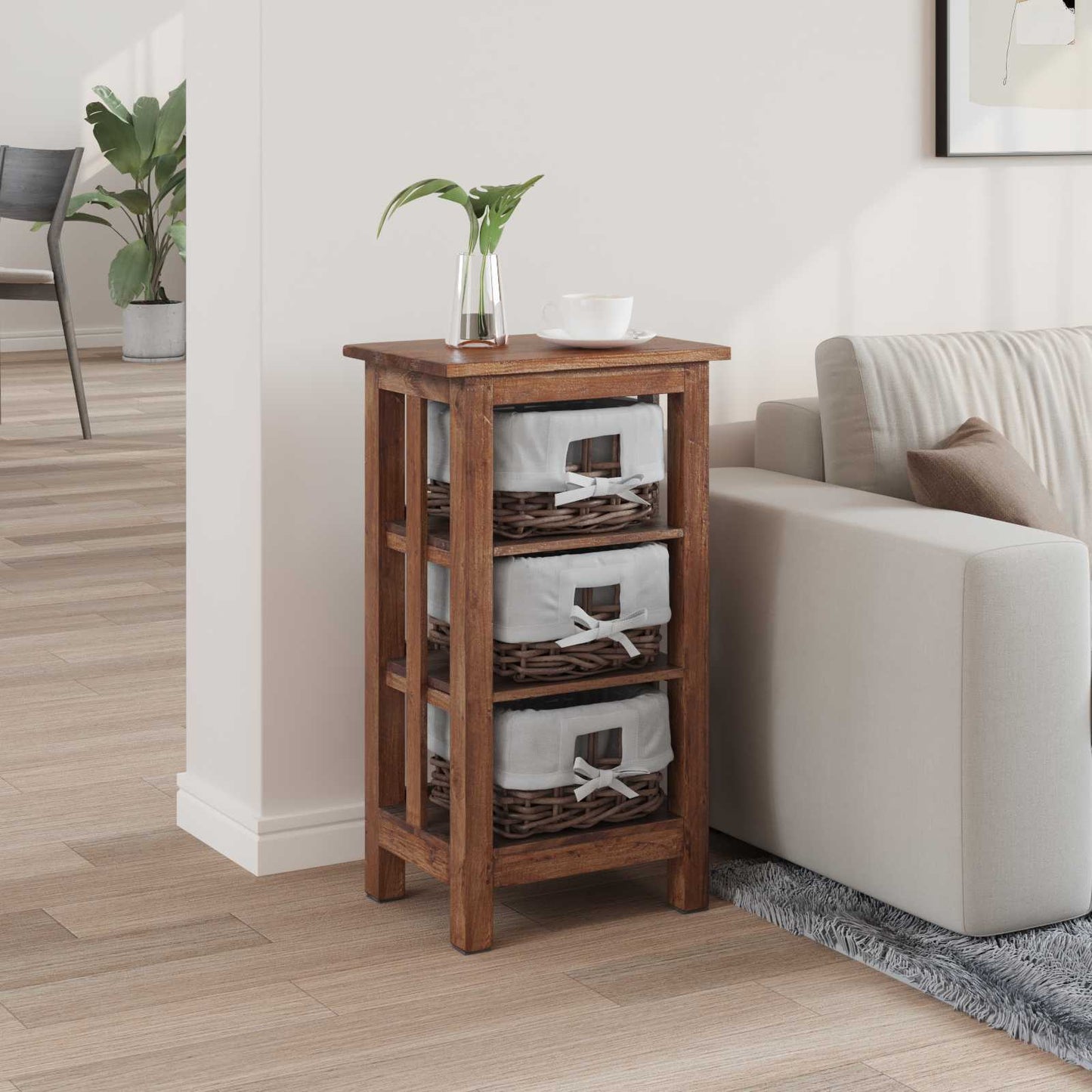 vidaXL Side Table Brown 38 x 28 x 72 cm Solid Mahogany wood