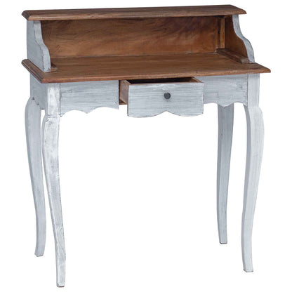 vidaXL Writing Desk with Drawer Brown and White 80 x 40 x 92 cm