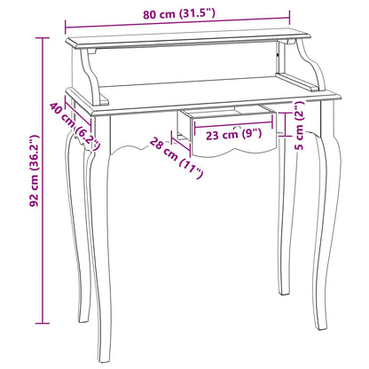 vidaXL Writing Desk with Drawer Brown and White 80 x 40 x 92 cm