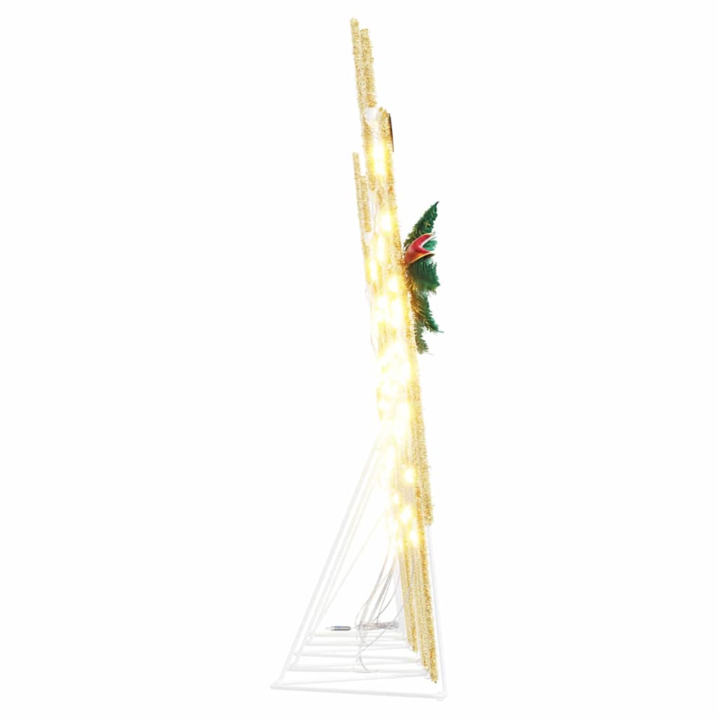 vidaXL LED Reindeers 5 pcs Gold Fabric