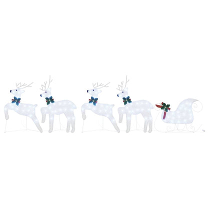 vidaXL LED Reindeers 5 pcs Silver Fabric
