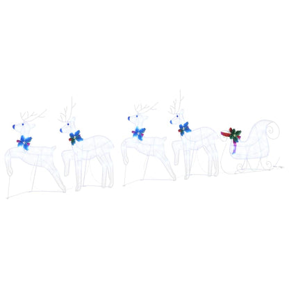 vidaXL LED Reindeers 5 pcs White Fabric