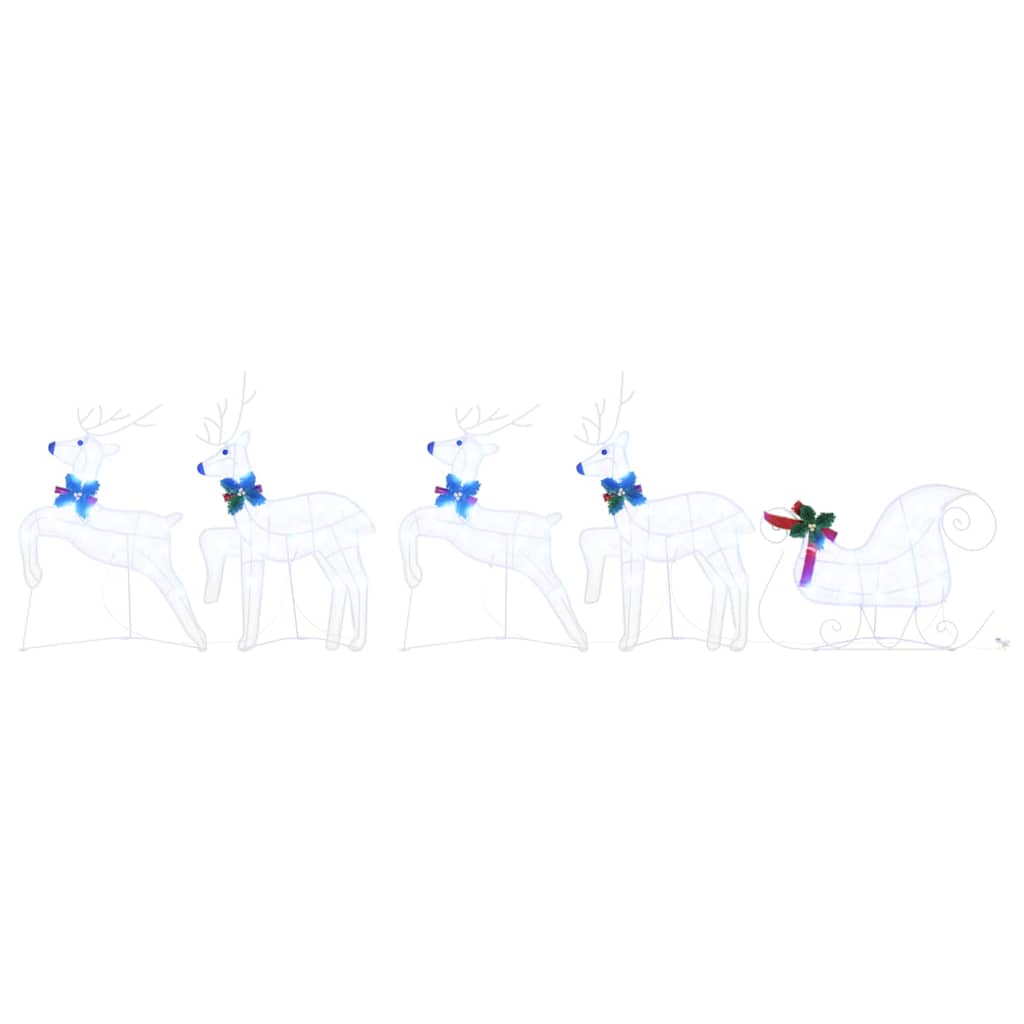 vidaXL LED Reindeers 5 pcs White Fabric