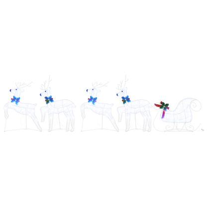 vidaXL LED Reindeers 5 pcs White Fabric