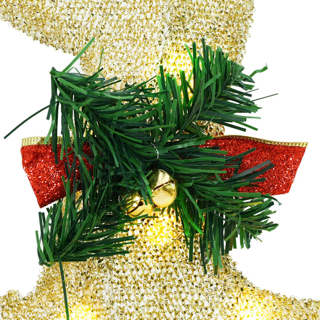vidaXL LED Reindeers 7 pcs Gold Fabric