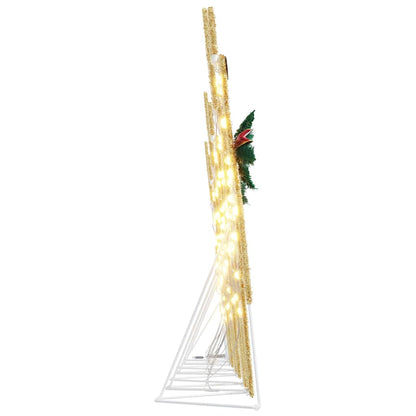 vidaXL LED Reindeers 7 pcs Gold Fabric