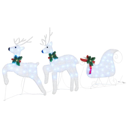 vidaXL LED Reindeers 7 pcs Silver Fabric