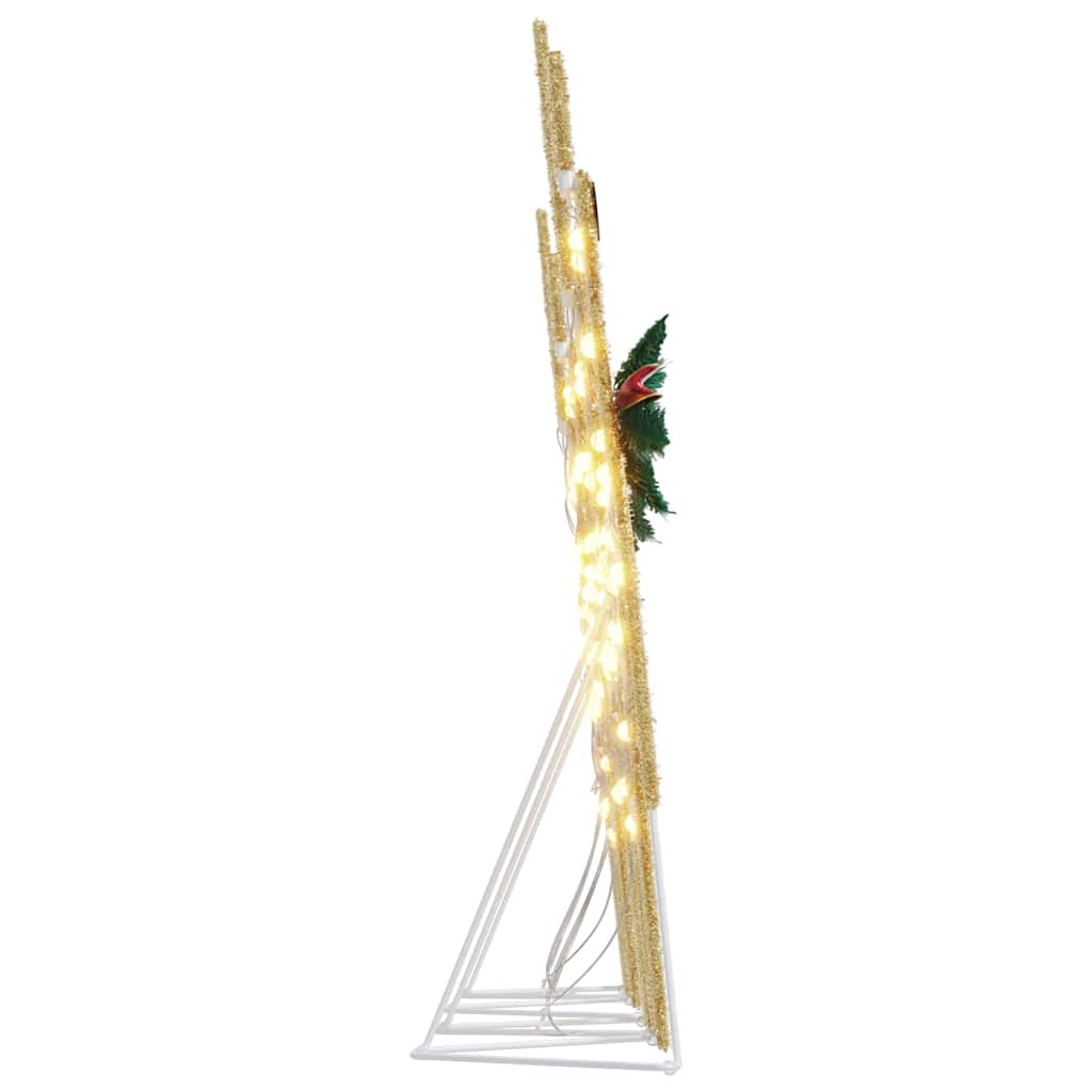 vidaXL LED Reindeers 4 pcs Gold Fabric