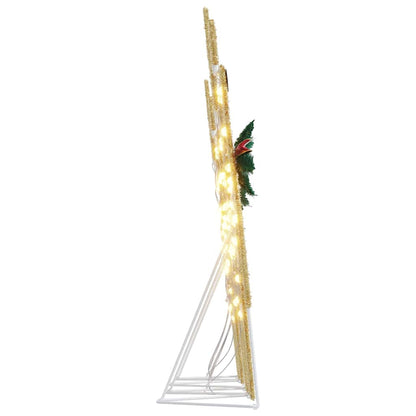 vidaXL LED Reindeers 4 pcs Gold Fabric