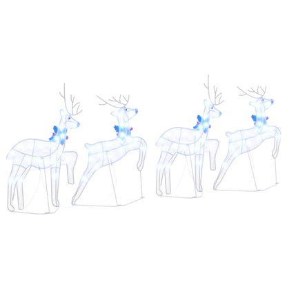 vidaXL LED Reindeers 4 pcs White Fabric