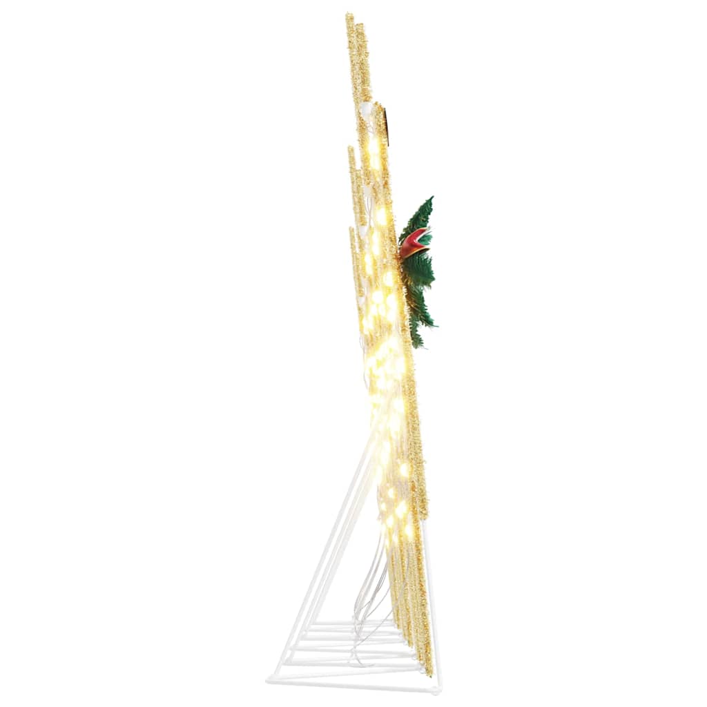 vidaXL LED Reindeers 6 pcs Gold Fabric