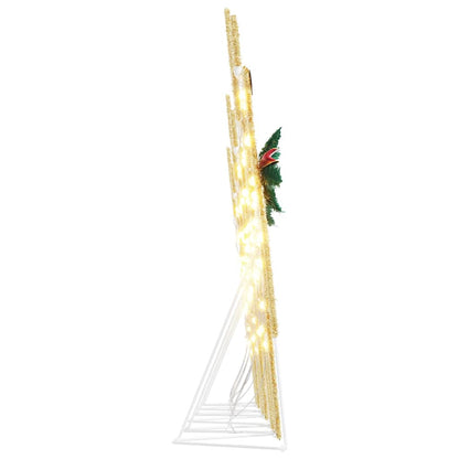 vidaXL LED Reindeers 6 pcs Gold Fabric