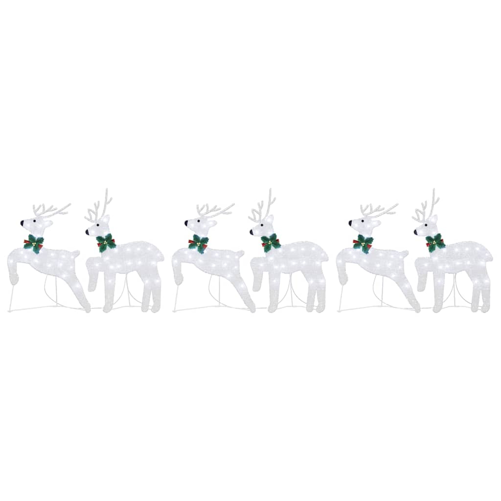 vidaXL LED Reindeers 6 pcs Silver Fabric