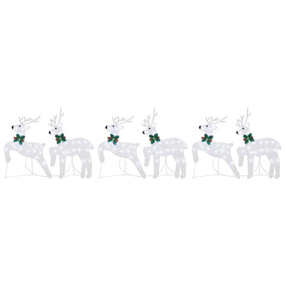 vidaXL LED Reindeers 6 pcs Silver Fabric